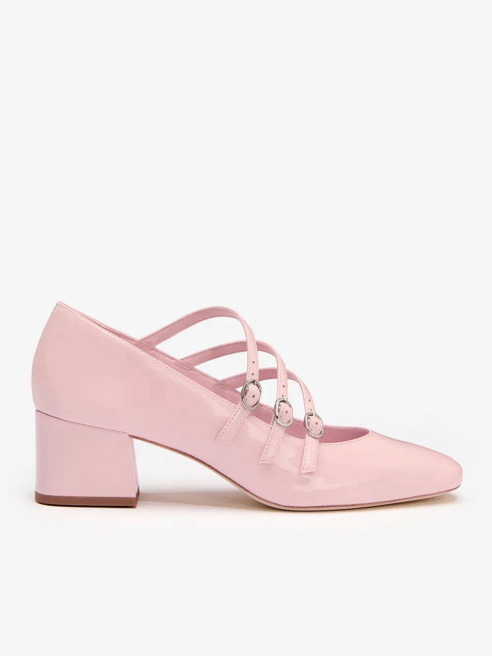 Reformation NEW Mimi Buckle Pump in Powder Pink Patent Size 7.5